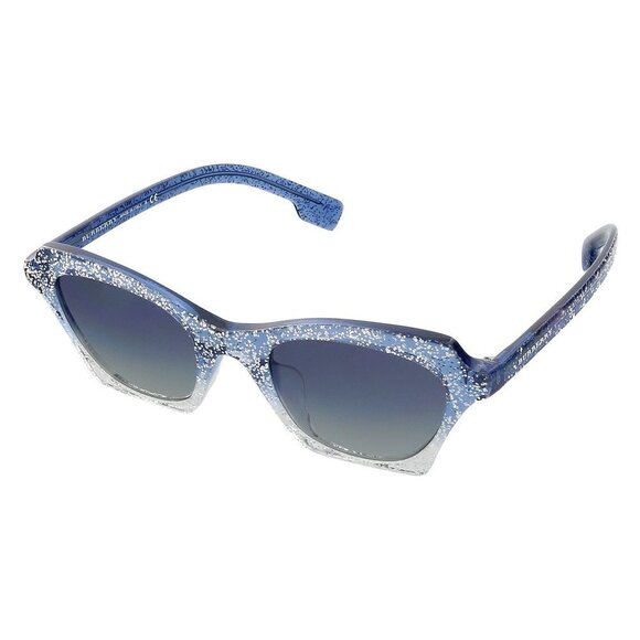NWOT Burberry blue glitter square cat eye sunglasses - Picture 2 of 14